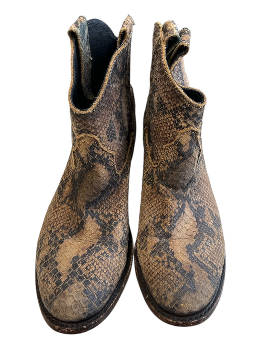 Liberty Black Shoe Size 8.5 Brown & Gray Python Leather Almond Toe Boots Brown & Gray / 8.5