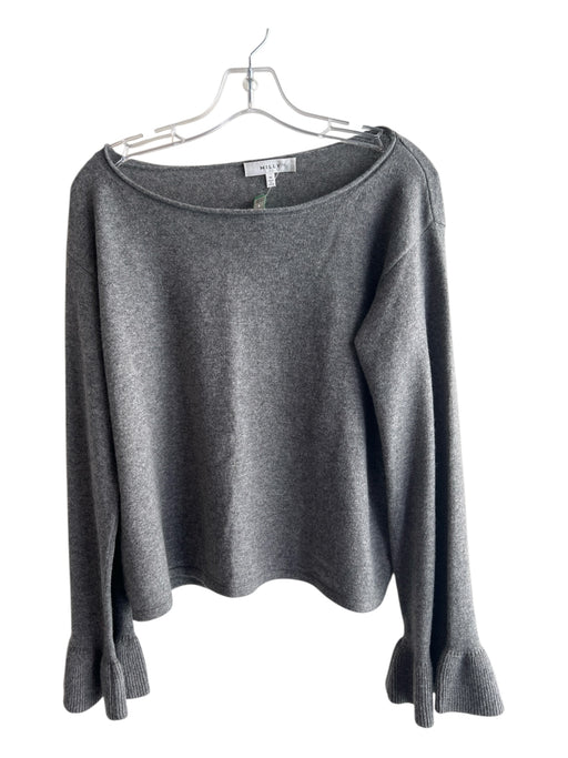 Milly Size M Grey Cashmere Round Neck roll neck Long Sleeve Sweater Grey / M