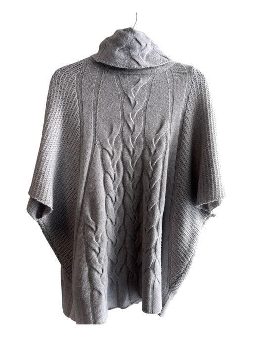 Kinross Size S Grey Wool & Cashmere Turtle Neck Half Sleeve Batwing Sweater Grey / S