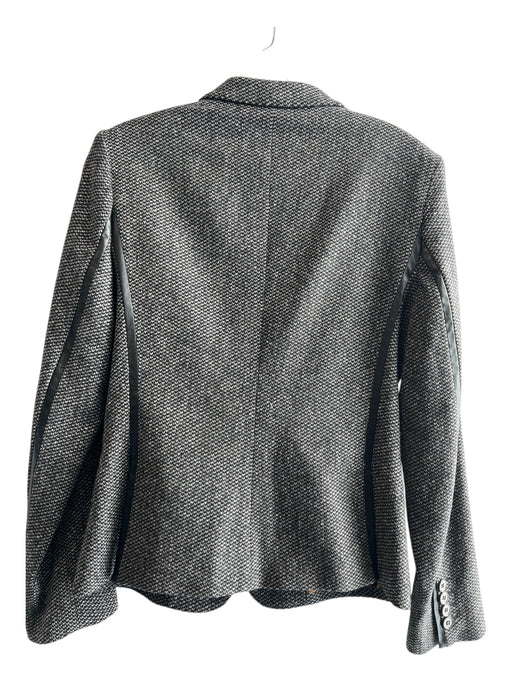 Dolce & Gabbana Size 40 Grey No Fabric Tag Single Button Leather Detail Jacket Grey / 40