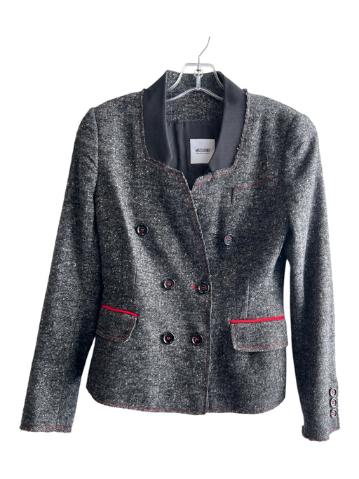 Moschino Cheap & Chic Size 8 Dark Gray Wool Blend Double Breast Blazer Jacket Dark Gray / 8