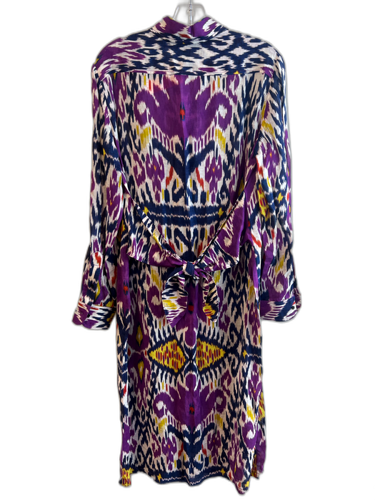 Ralph Lauren Purple Size 8 Multi Viscose Blend All Over Print Long Sleeve Dress Multi / 8