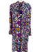 Ralph Lauren Purple Size 8 Multi Viscose Blend All Over Print Long Sleeve Dress Multi / 8