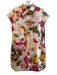 D & G Size Medium Multi Silk Floral Collared Cap Sleeve Button Down Dress Multi / Medium