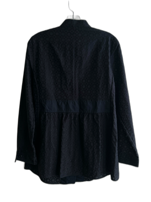 Akris Punto Size 12 Black Cotton Long Sleeve Snap Closure Side Pockets Jacket Black / 12
