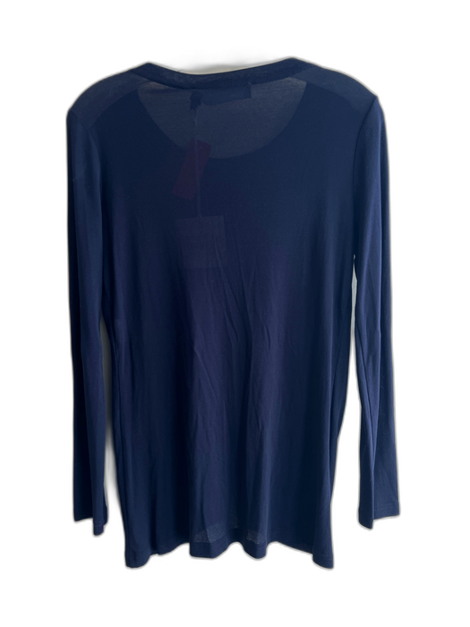 Sies Marjan Size Large Midnight Cotton Long Sleeve Round Neck Tiered Bottom Top Midnight / Large