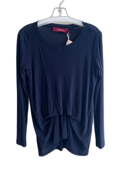 Sies Marjan Size Large Midnight Cotton Long Sleeve Round Neck Tiered Bottom Top Midnight / Large