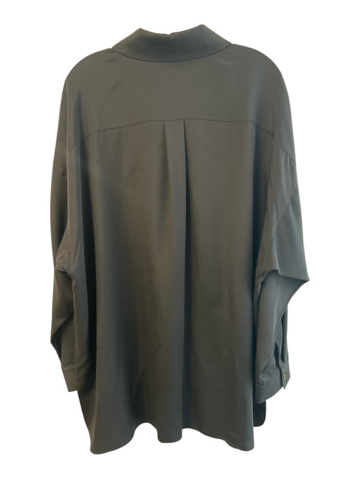 Lafayette 148 Size xl/xxl Black Silk Button Down Collared Long Sleeve Tunic Black / xl/xxl