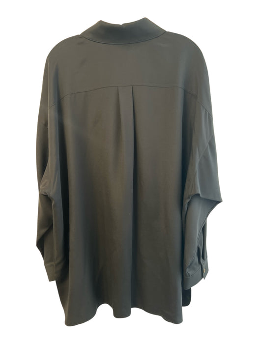 Lafayette 148 Size xl/xxl Black Silk Button Down Collared Long Sleeve Tunic Black / xl/xxl