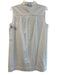 Oscar de la Renta Size Small White Cotton Sleeveless Eyelet Half Button Dress White / Small