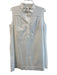 Oscar de la Renta Size Small White Cotton Sleeveless Eyelet Half Button Dress White / Small