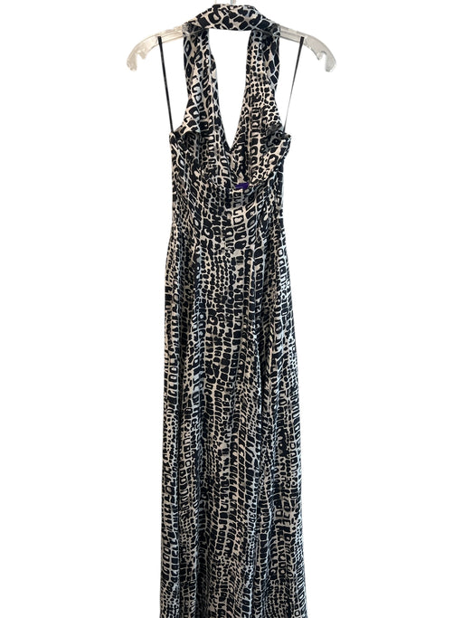 Rachel Zoe Size 2 Gray & Black Silk Halter All Over Print Dress Gray & Black / 2