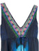 Camilla Size 1 Teal & Multi Silk High Low Sleeveless V Neck Abstract Print Dress Teal & Multi / 1
