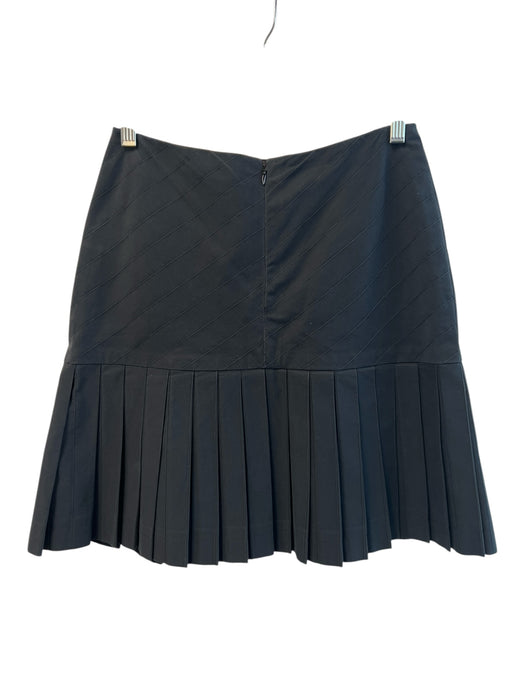 Chanel Size 36 Dark Navy Cotton Slit pockets Pleats Above knee Back Zip Skirt Dark Navy / 36