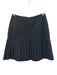 Chanel Size 36 Dark Navy Cotton Slit pockets Pleats Above knee Back Zip Skirt Dark Navy / 36