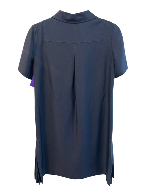 Oscar de la Renta Size 10 Dark Navy No Fabric Tag Short Sleeve Collared Dress Dark Navy / 10