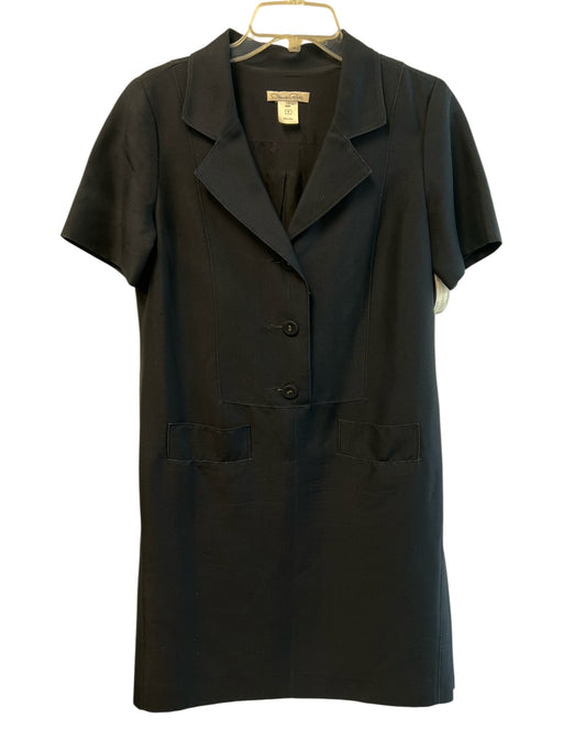 Oscar de la Renta Size 10 Dark Navy No Fabric Tag Short Sleeve Collared Dress Dark Navy / 10