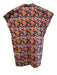 Hilton Hollis Size Large Orange & Multi Cotton Abstract Floral V Neck Dress Orange & Multi / Large
