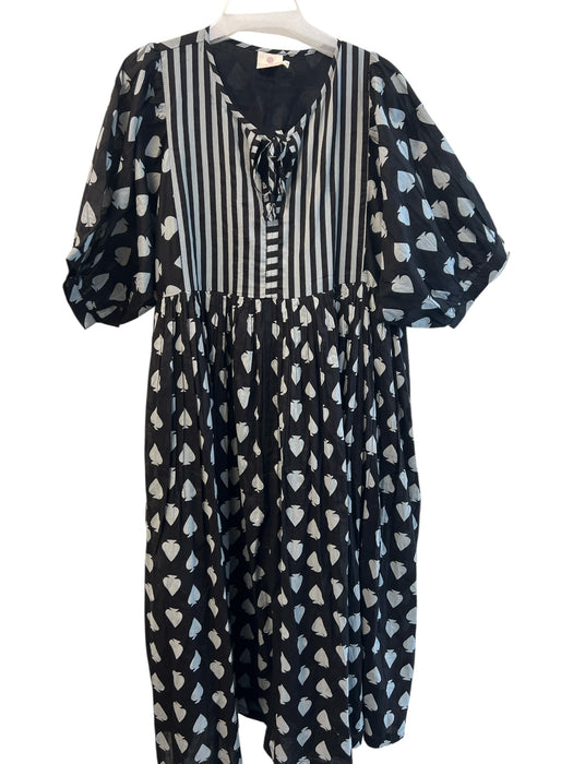 Pinklay Size XL Black & Gray No Fabric Tag Lined Spades & Clovers Dress Black & Gray / XL