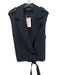 Zara Size M/L Black Polyester Sleeveless 1 Button Deep v neck Belt Dress Black / M/L