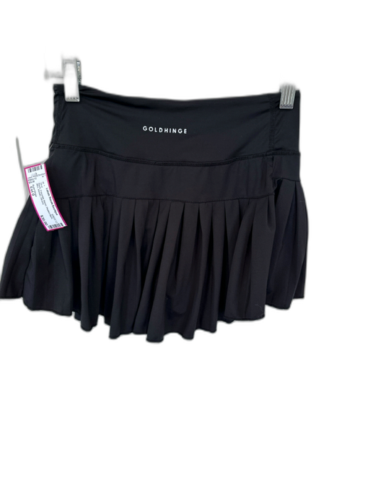 Gold Hinge Size Est 0 Black Polyester Blend Pleated Back Mini Athletic Skirt Black / Est 0