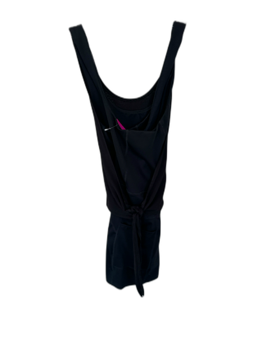 Free People Size Est S Black Polyester Blend Side Pockets Wrap Detail Romper Black / Est S