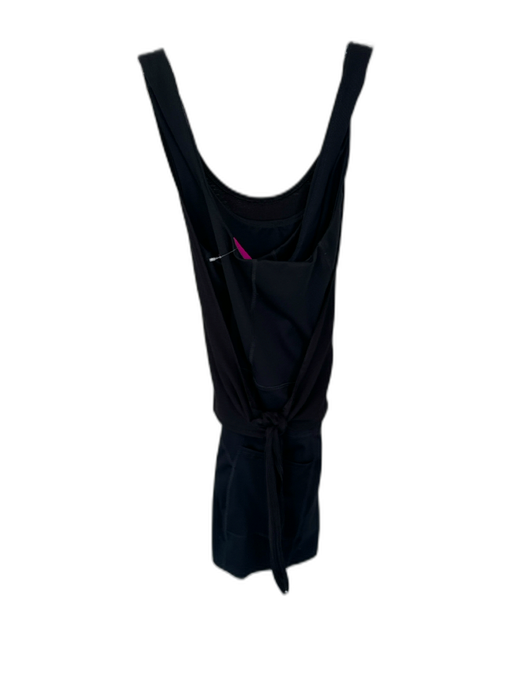 Free People Size Est S Black Polyester Blend Side Pockets Wrap Detail Romper Black / Est S