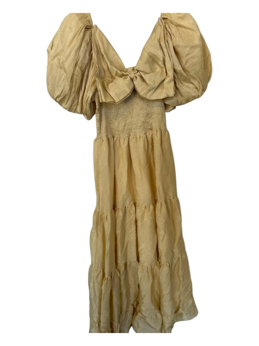 Sister Jane Size M Yellow Short Balloon Sleeve smocked Maxi Dress Yellow / M
