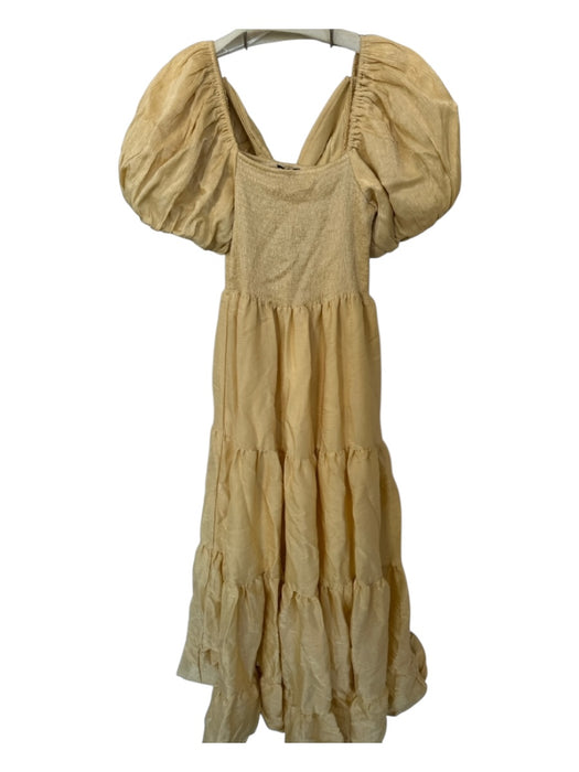 Sister Jane Size M Yellow Short Balloon Sleeve smocked Maxi Dress Yellow / M