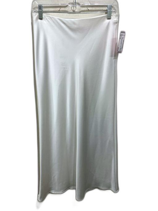 Zara Size XS White Polyester Elastic Waist bias cut Maxi Skirt White / XS