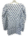 Caroline Constas Size Est S White & Blue Cotton Blend Floral Square Neck Dress White & Blue / Est S