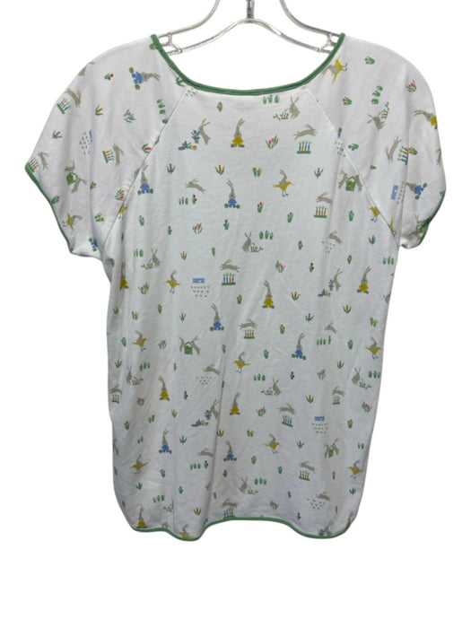 Lake Size S White, Green, Multi Cotton bunny Shorts Elastic Waist Pajamas White, Green, Multi / S