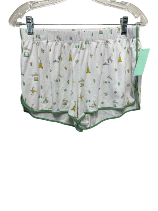 Lake Size S White, Green, Multi Cotton bunny Shorts Elastic Waist Pajamas White, Green, Multi / S