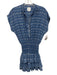 Misa Size XS Blue, White, Gold Polyester Cap Sleeve Abstract Print Mini Dress Blue, White, Gold / XS