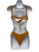 L Space Size S Ochre Yellow Nylon & Spandex Ribbed High Cut Bikini Swimsuit Ochre Yellow / S