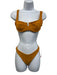 L Space Size S Ochre Yellow Nylon & Spandex Ribbed High Cut Bikini Swimsuit Ochre Yellow / S