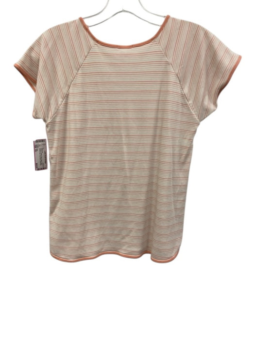 Lake Size XS Orange & White Pima Cotton Stripe Curved Hem Cap Sleeve Short Set Orange & White / XS