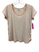 Lake Size XS Orange & White Pima Cotton Stripe Curved Hem Cap Sleeve Short Set Orange & White / XS