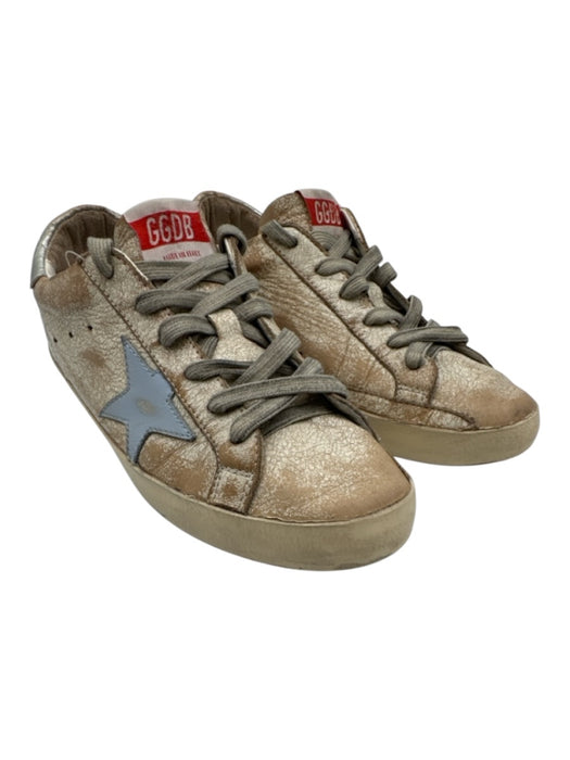 Golden Goose Shoe Size 39 White, Brown, Blue Leather Upper Distressed Sneakers White, Brown, Blue / 39