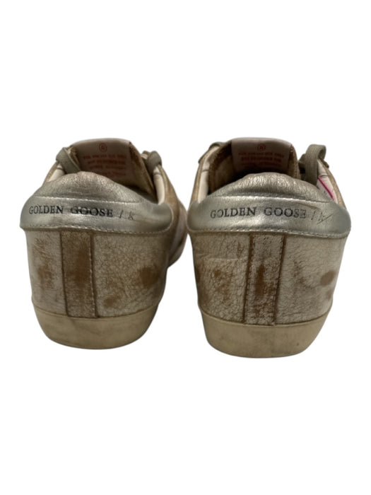 Golden Goose Shoe Size 39 White, Brown, Blue Leather Upper Distressed Sneakers White, Brown, Blue / 39