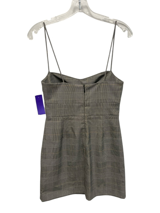 MNG Size 2 Black, Yellow, White Polyester & Viscose Spaghetti Strap Mini Dress Black, Yellow, White / 2