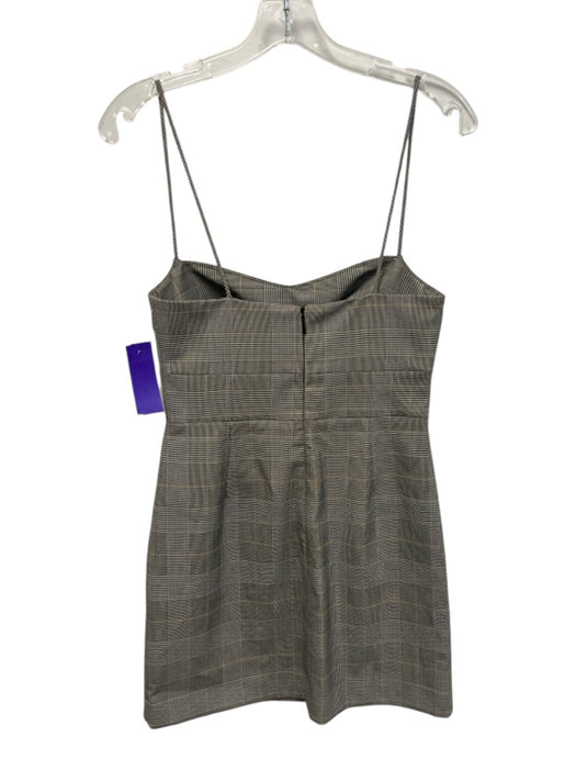 MNG Size 2 Black, Yellow, White Polyester & Viscose Spaghetti Strap Mini Dress Black, Yellow, White / 2