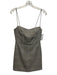 MNG Size 2 Black, Yellow, White Polyester & Viscose Spaghetti Strap Mini Dress Black, Yellow, White / 2