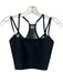 Alo Size S Black Nylon Blend Spaghetti Strap Racerback Shelf Bra Crop Top Black / S