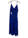 Staud Size XS Blue Nylon Sleeveless Tiered Tie Back Maxi Gown Blue / XS