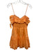 Love Shack Fancy Size XS Orange Cream Cotton Spaghetti Strap Ruffles Mini Dress Orange Cream / XS