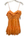 Love Shack Fancy Size XS Orange Cream Cotton Spaghetti Strap Ruffles Mini Dress Orange Cream / XS