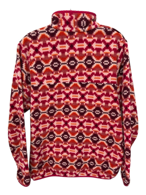 Patagonia Size M Pink, Orange, White Polyester Fuzzy Geometric 1/4 Snap Jacket Pink, Orange, White / M