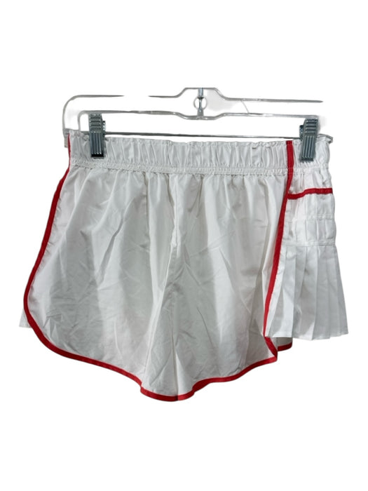 FP Movement Size XS White & Red Polyester Elastic Waist Pleat Detail Shorts White & Red / XS