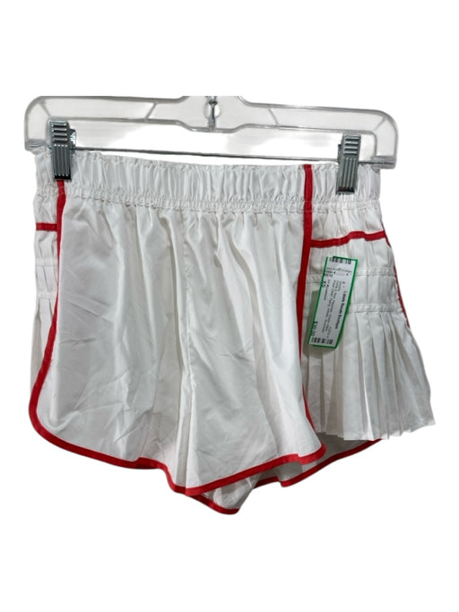 FP Movement Size XS White & Red Polyester Elastic Waist Pleat Detail Shorts White & Red / XS
